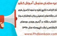 انتشار كارنامه نتايج اوليه و نحوه تكميل فرم انتخاب رشته‌هاي تحصيلي براي داوطلبان مجاز به انتخاب رشته‌ در آزمون ورودي دوره‌هاي كارشناسي ارشد ناپيوسته سال 1396